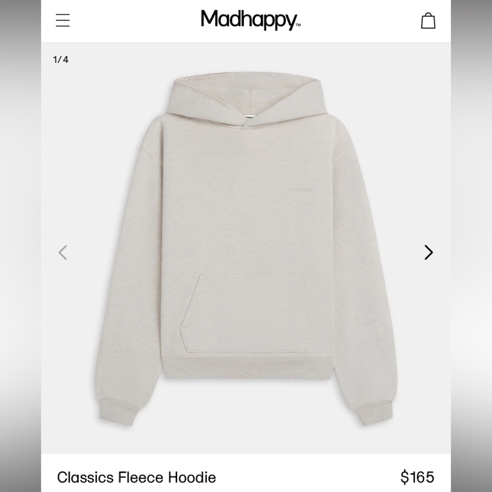 Madhappy hoodie classics fleece in oatmeal